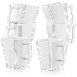 MALACASA Flora Square 6-Piece 4.5" Coffee Mug 10 Oz.