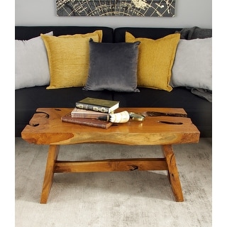 Brown Teak Contemporary Coffee Table 18 x 35 x 16 - 35 x 16 x 18