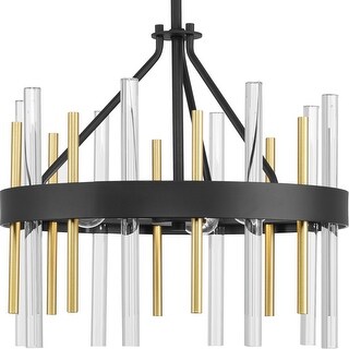 Orrizo Collection 16 in. Three-Light Black Luxe Semi-Flush Convertible - 16 in x 16 in x 16.5 in