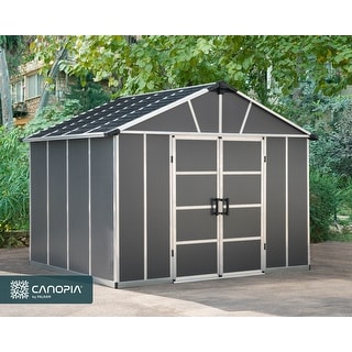 Yukon Dark Gray Large Garden Outdoor Storage Shed with Floor
