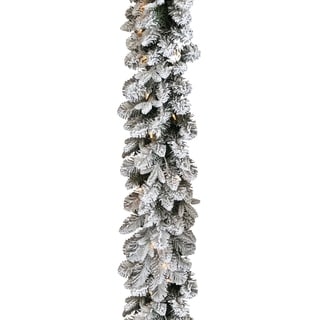 9-foot Iceland Fir Garland with Battery Operated LED Lights