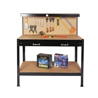 Wooden Potting Bench Table and Storage Cabinet
