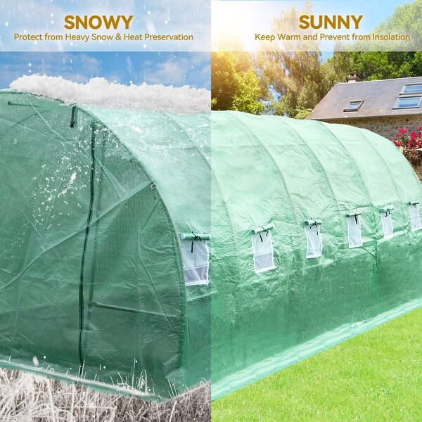 Heavy Duty 20'x10'x7' Greenhouses Large Walk-in Green House Tunnel - 10 X 20