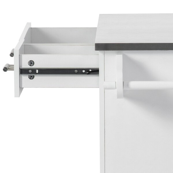 Kitchen Cart with Stainless Steel Top and Storage Cabinet,Wheels