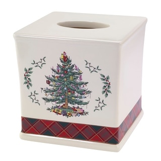 Spode Christmas Tree Tartan Tissue Cover - Multicolor