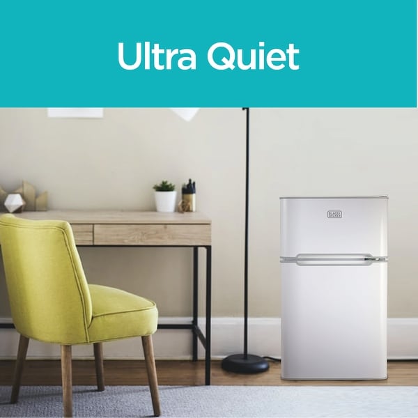 BLACK+DECKER BCRDK32W 2 Door Mini Fridge with Separate True Freezer,White