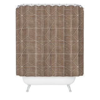 Little Arrow Design Co Bohemian Geometric Tiles Brow Made to Order Shower Curtain 71" x 74" with Liner