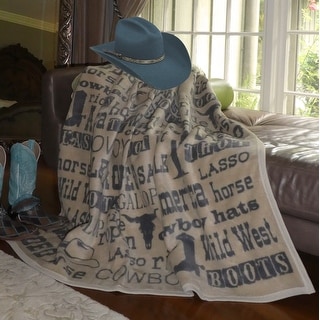 IBENA Wild West Fonts Rodeo Throw Blanket