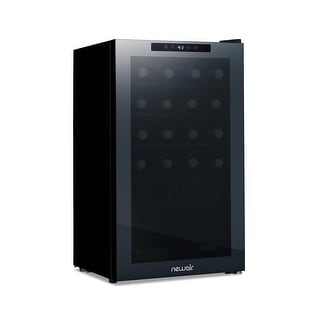 Newair Shadow  Series Wine Cooler Refrigerator 33 Bottle Dual Temperature Zones, Freestanding Mirrored Wine Fridge