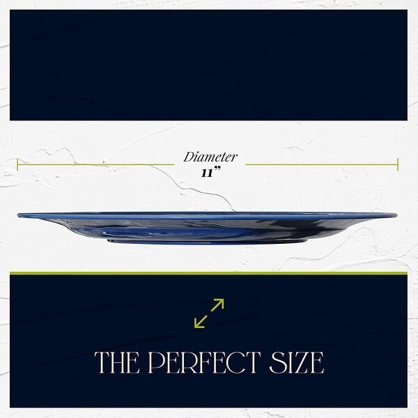 Fifth Avenue Melamine Dinner Plates Lightweight Plates Set of 4 - 11 Inch