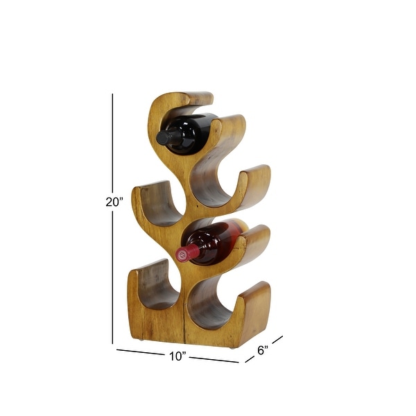 Brown Teak wood Rustic Wine Rack 20 x 10 x 6 - 10 x 6 x 20