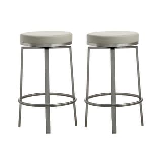 Pratt Grey Steel Swivel Stool - Set of 2