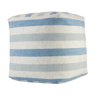 Liza Stripe Square Pouf Indoor Ottoman