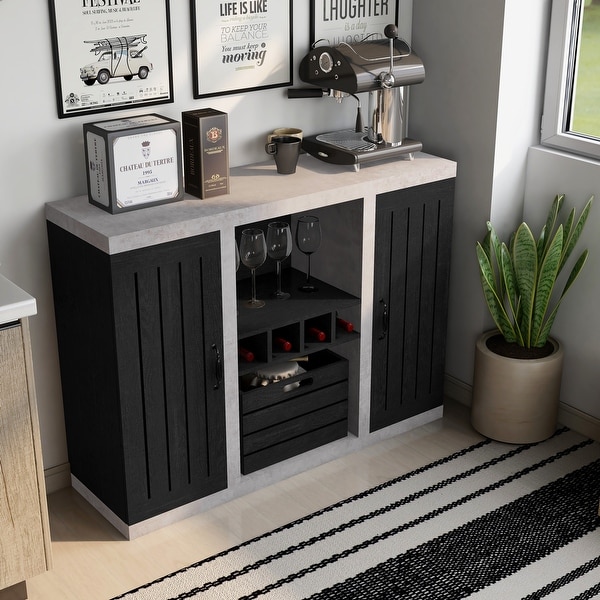 Furniture of America Xole 47-in. Rustic 7-shelf Sideboard