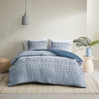 INK+IVY Dora Organic Cotton Chambray 3 Piece Comforter Set
