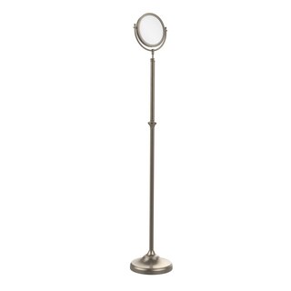 Allied Brass Adjustable Height Floor Standing Make-Up Mirror 8 Inch Diameter with 2X Magnification