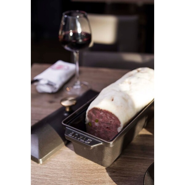 Staub Cast Iron 1.5-qt Large Rectangular Terrine - Matte Black