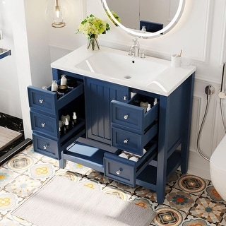 36" Bathroom Vanity with Cabinet and Three Drawers