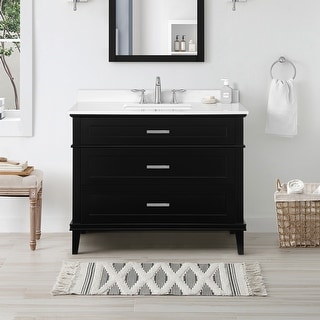 Ove Decors Exela 42 in. Single Sink Bathroom Vanity in Impress Black