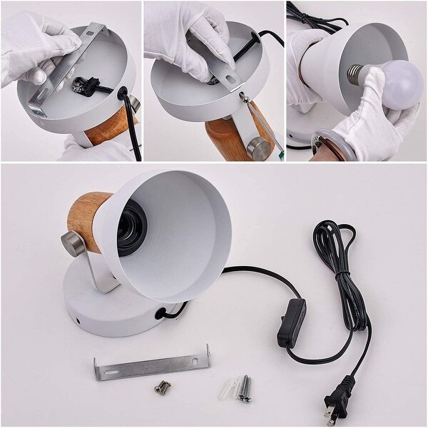 Modern wall lights with plug in cord white swing