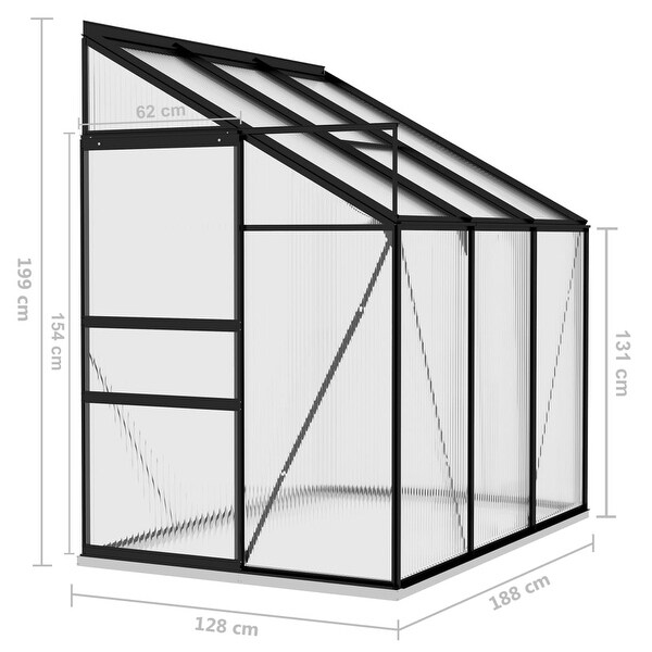 vidaXL Greenhouse Anthracite Aluminum 140.1 ft  - 50.3" x 74" x 51.5"/78.3"