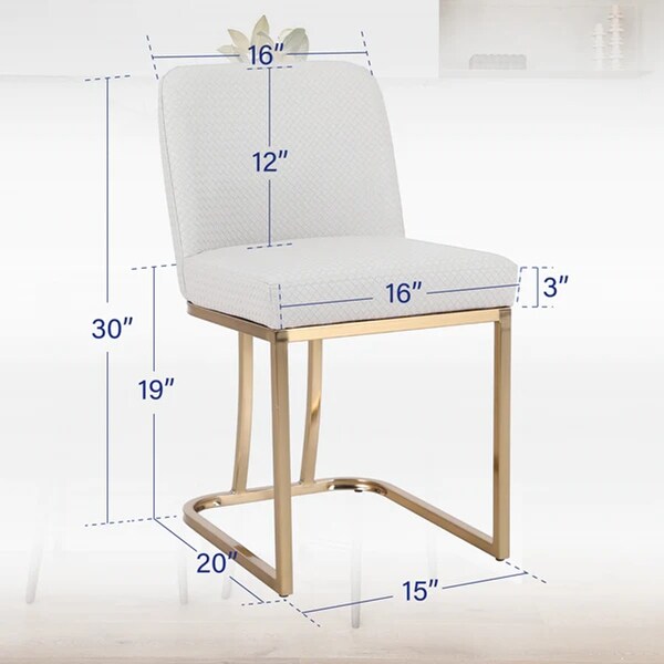 Modern PU Leather Bar Stools with Golden Frame, 19"/24"/29"