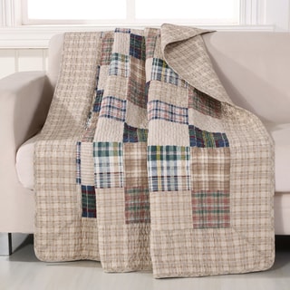 Greenland Home Fashions Oxford Plaid Reversible Quilted Throw
