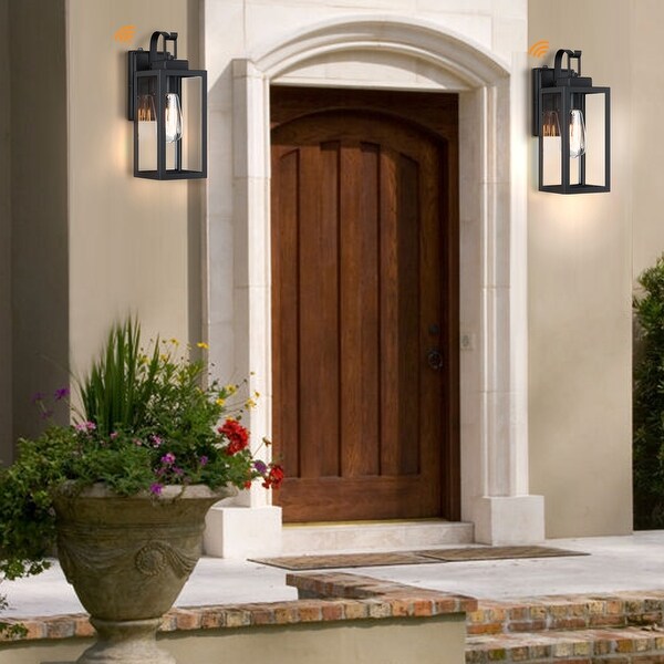 Martin 1-Light Black Outdoor wall Lantern Sconces (2-Pack)