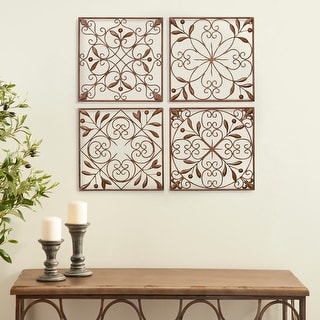 Brown Iron Rustic Wall Decor Ornamental (Set of 4)