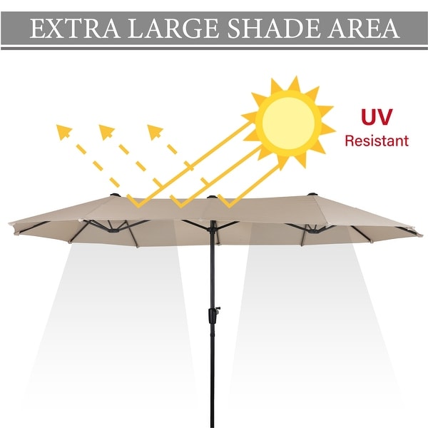 13ft Double -Sided Patio Umbrella Extra Large with Crank