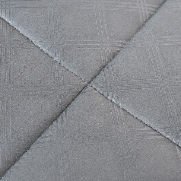 10 Piece Plaid Set Bed Bedding Comforter Queen Grey