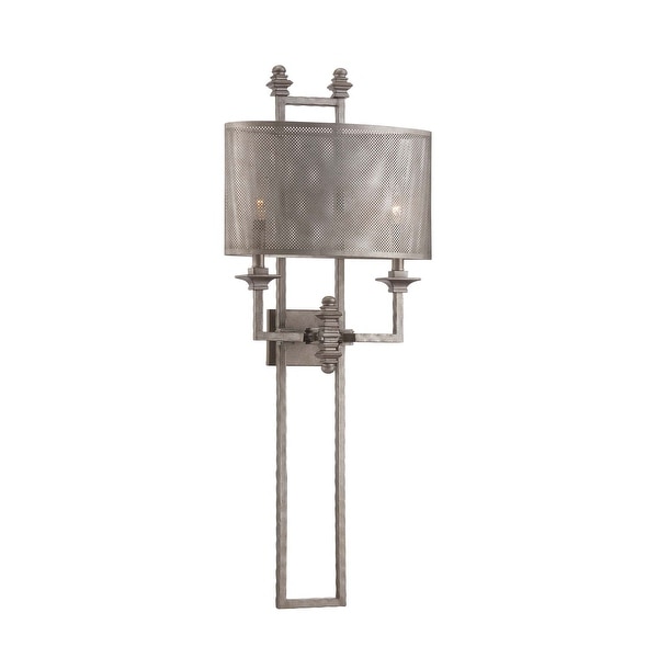 Savoy House Structure 2-Light Wall Sconce in Aged Steel