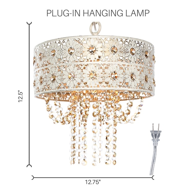 River of Goods Adelia Crystal and Metal 12.5-inch Hanging Lamp - 12.75"L x 12.75"W x 12.5"H - 12.75"L x 12.75"W x 12.5"H