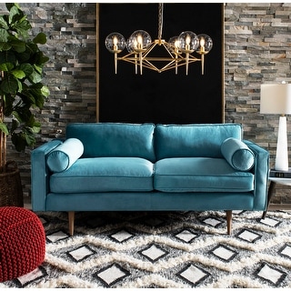 SAFAVIEH Lighting Greyor Adjustable 6-light LED Gold Chandelier - 34" x 34" x 12-84"