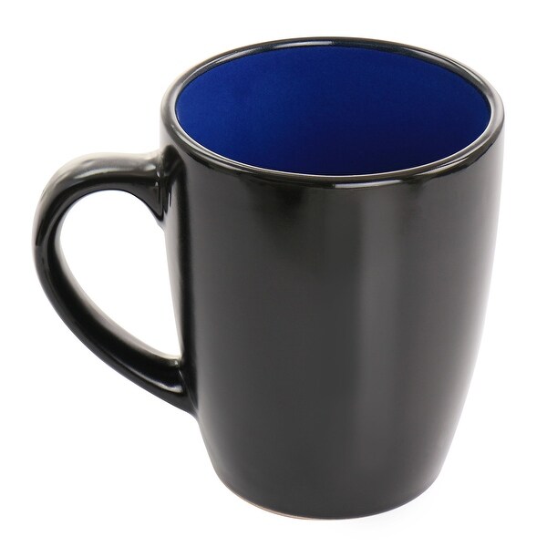 Gibson Home Laramie Blue Stoneware 16 Piece Dinnerware Set in Blue and Black - 16 Piece Set