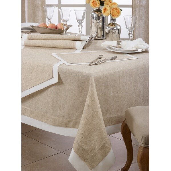 Double Layer Table Runner With Thick Border Design