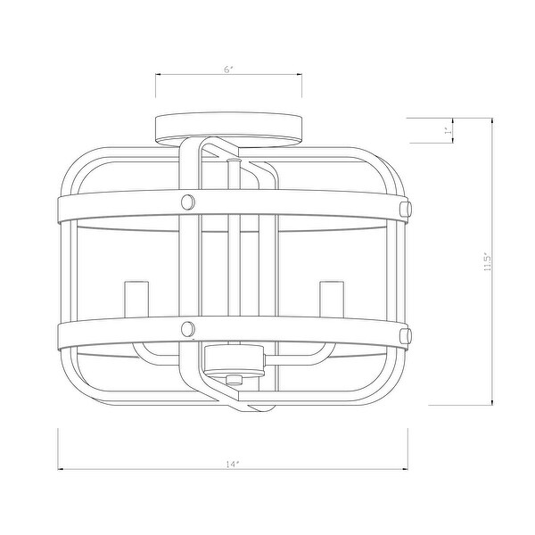 Juno Semi Flush Mount Ceiling Light Matte Black and Wood Grain Finish 4-Light - N/A