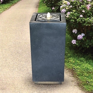 Design Toscano Modern Columnar Bubbling Garden Fountain