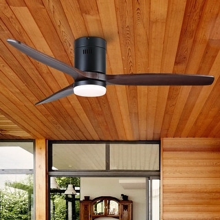 Farmhouse 52 in. Outdoor/Indoor Ceiling Fan with 3 Solid Wood Blades and DC Reversible Motor - 52 Inches