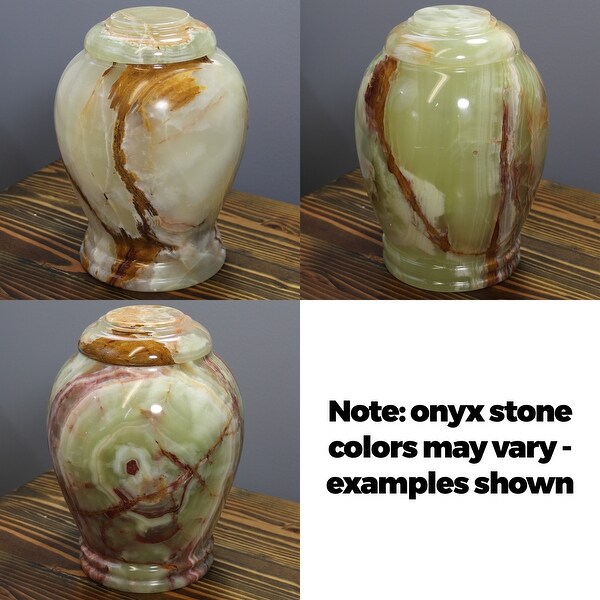 Natural Geo Multicolored Decorative Handcrafted 10" Onyx Jar with Lid - Multi