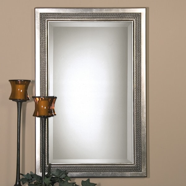 Uttermost Triple Beaded Silver Leaf Vanity Mirror - 23.125x35.125x1.5