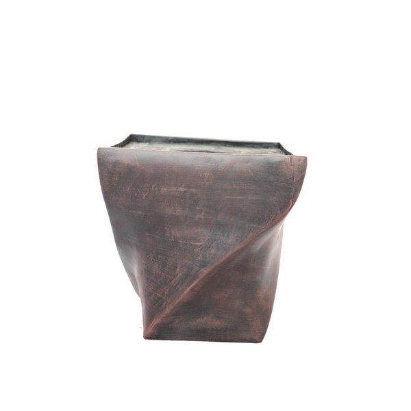 Vintage Home 17.5-inch Black/ Bronze Fiberstone Planter - 17.5"