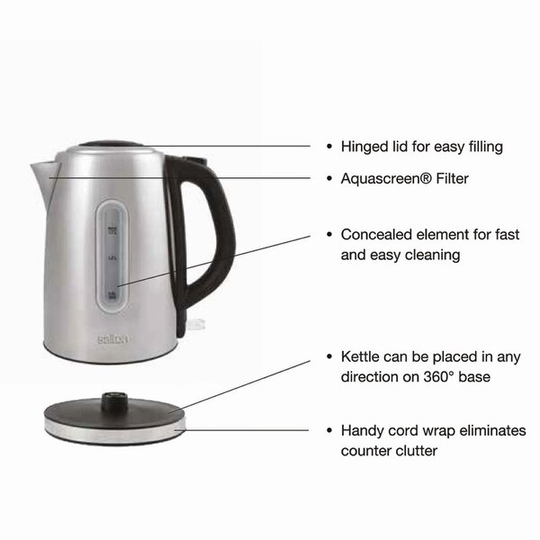 Salton Stainless Steel 1.7L Kettle - N/A
