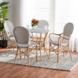 Naila French Provincial Plastic Weaving/ Rattan Indoor/ Outdoor Dining Set(5PC)