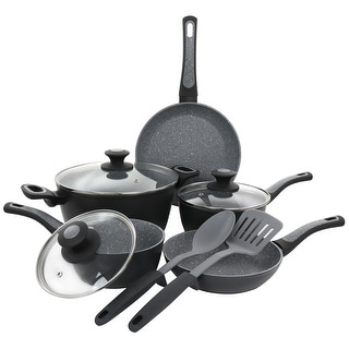 Aluminum Non-Stick Cookware 10 Piece Set in Charcoal