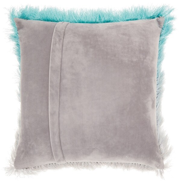 Mina Victory Illusion Fuzzy Shag Ombre Throw Pillow by Nourison