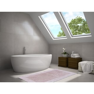 Egyptian Cotton Outside Border Bath Rug - Blush