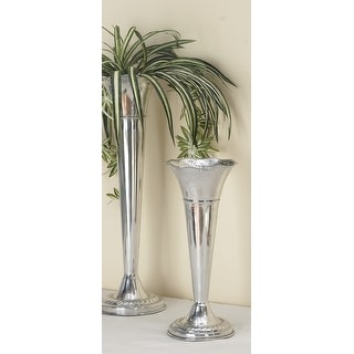The Novogratz Silver Aluminum Flute Shaped Vase