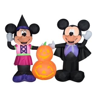 66" Inflatable Halloween Mickey and Minnie with Pumpkins - 66 in