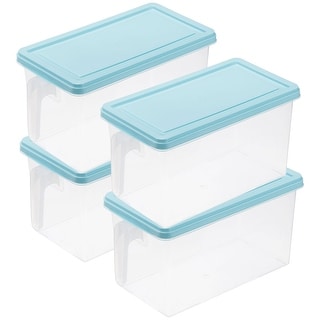 4PCS Refrigerator Storage Box Food Container Kitchen Fridge Organizer -Blue - Blue
